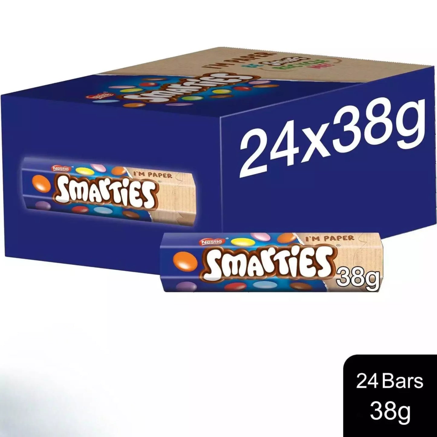 Smarties Milk Chocolate Tubes 38g (Pack of 24) | Bulk Buy