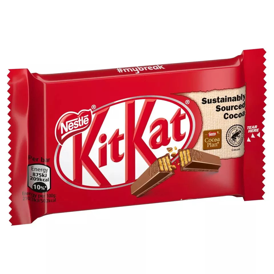 Kit Kat 4 Finger Milk Chocolate Bars 41.5g (Pack of 24) | Bulk Buy