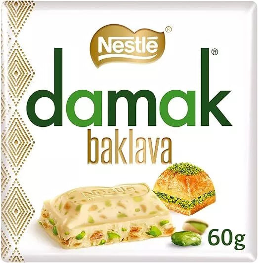 Nestle Damak Caramel Krokan / White / Pistachio Chocolate With 60g Pack of 6