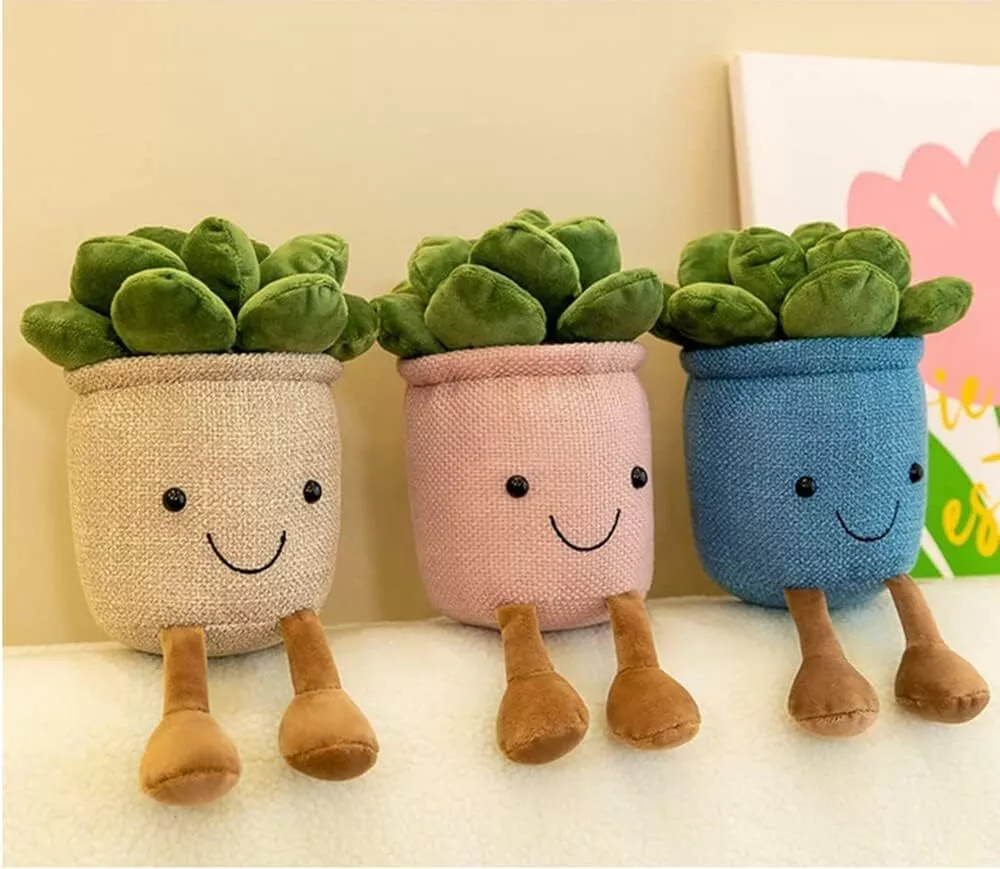 Simulated Plush Toy Succulent Potted Plant Plush Stuffed Toy Creative Ornaments