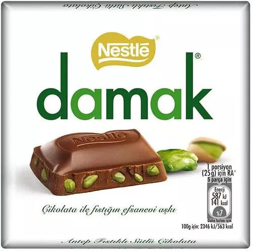 Nestle Damak Caramel Krokan / White / Pistachio Chocolate With 60g Pack of 6