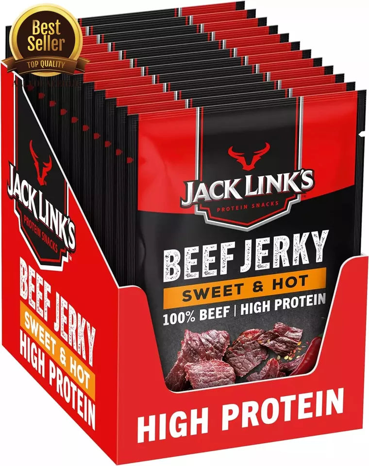 Jack Links Beef Jerky Original, Sweet & Hot, Biltong, Teriyak Pack Weight 20-25g