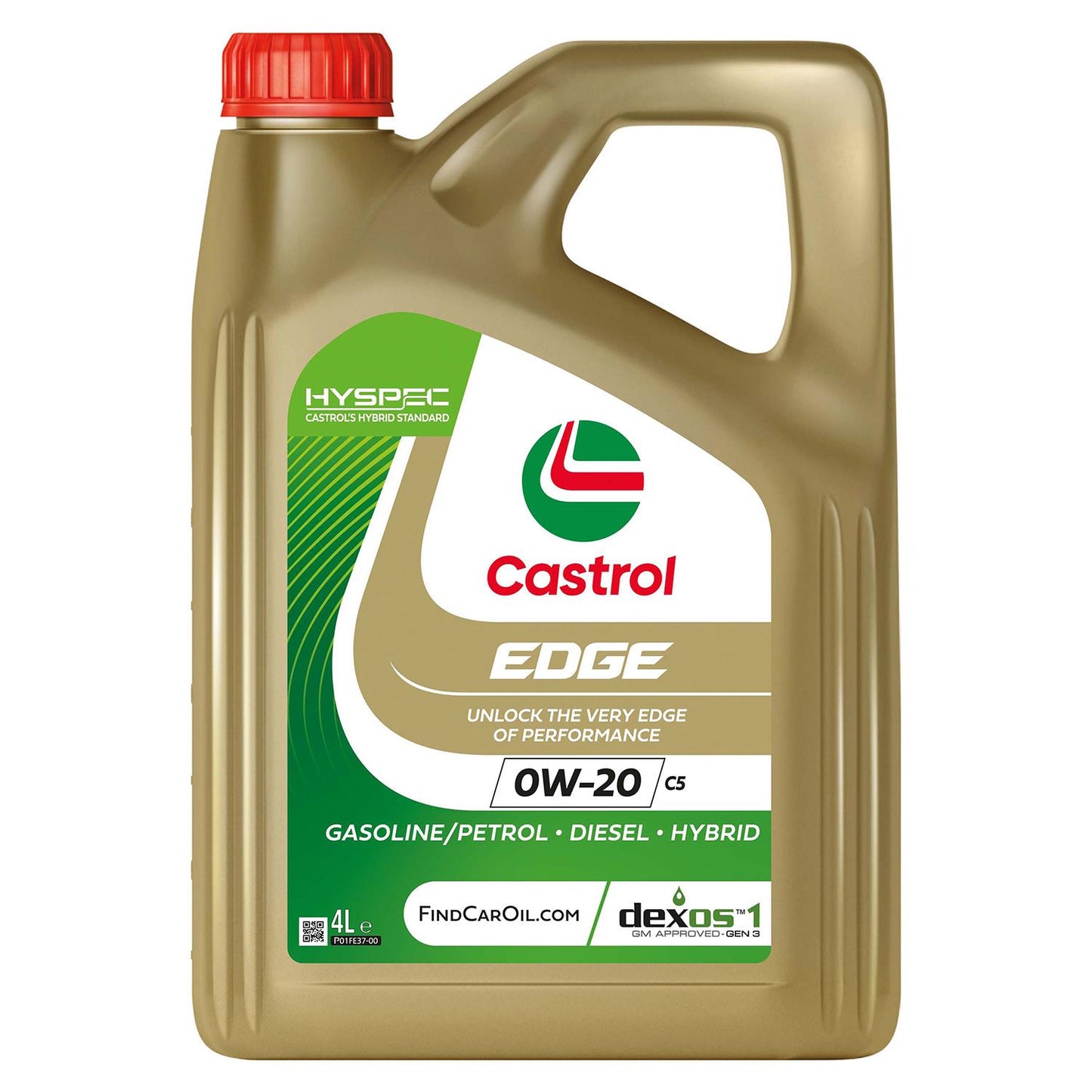 Castrol EDGE 0W-20 C5 Fully Synthetic Engine Oil with Hyspec Standard, 1L or 4L