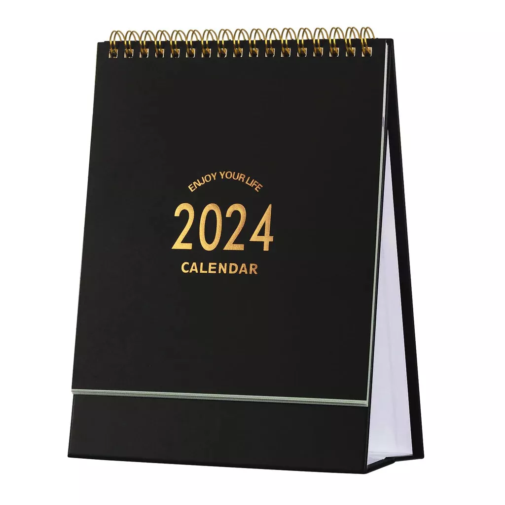 2024 Desk Calendar Flipping Standing Small Desktop Calendar Planner Portable