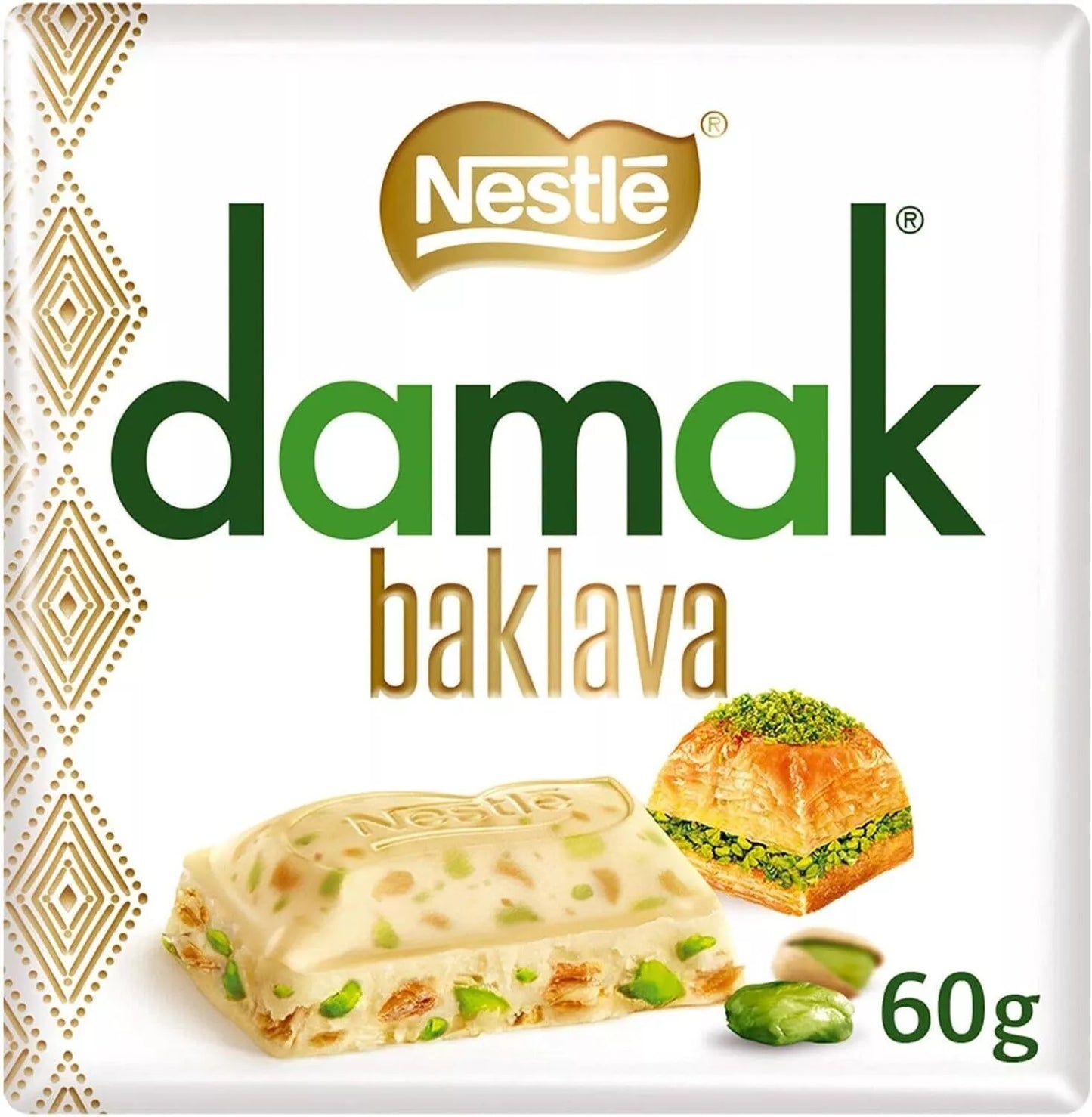 Nestle Damak Caramel Krokan / White / Pistachio Chocolate With 60g Pack of 6