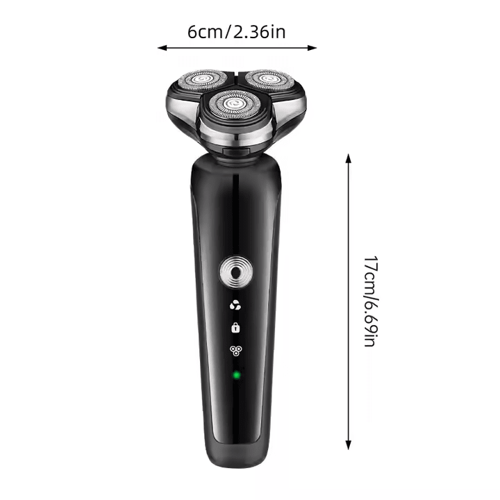 3-in-1 Men's Mini Rotary Electric Shaver - Waterproof USB Rechargeable Beard Tri