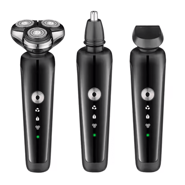 3-in-1 Men's Mini Rotary Electric Shaver - Waterproof USB Rechargeable Beard Tri