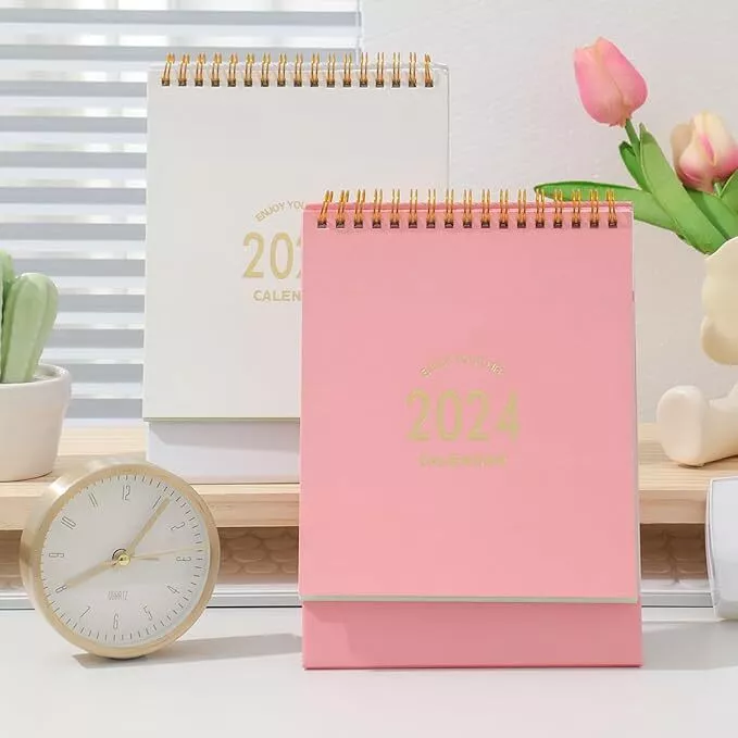 2024 Desk Calendar Flipping Standing Small Desktop Calendar Planner Portable