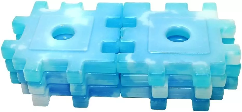 Reusable Ice Blocks Freezer Cooler Bag for Picnic, Lunch, Travel - 6 Pack Blocks