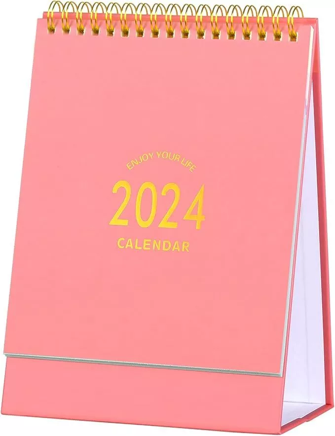 2024 Desk Calendar Flipping Standing Small Desktop Calendar Planner Portable