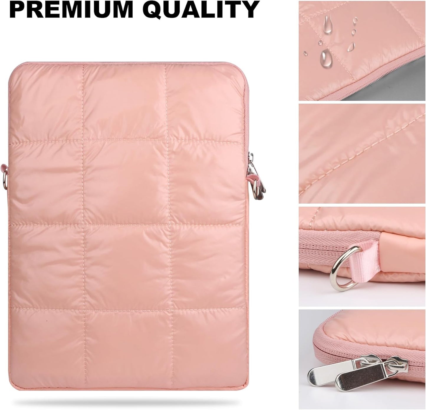 ZOENHWA 15 16 Inch Laptop Sleeve, Lightweight Padded, Cute Quilted Puffer Laptop