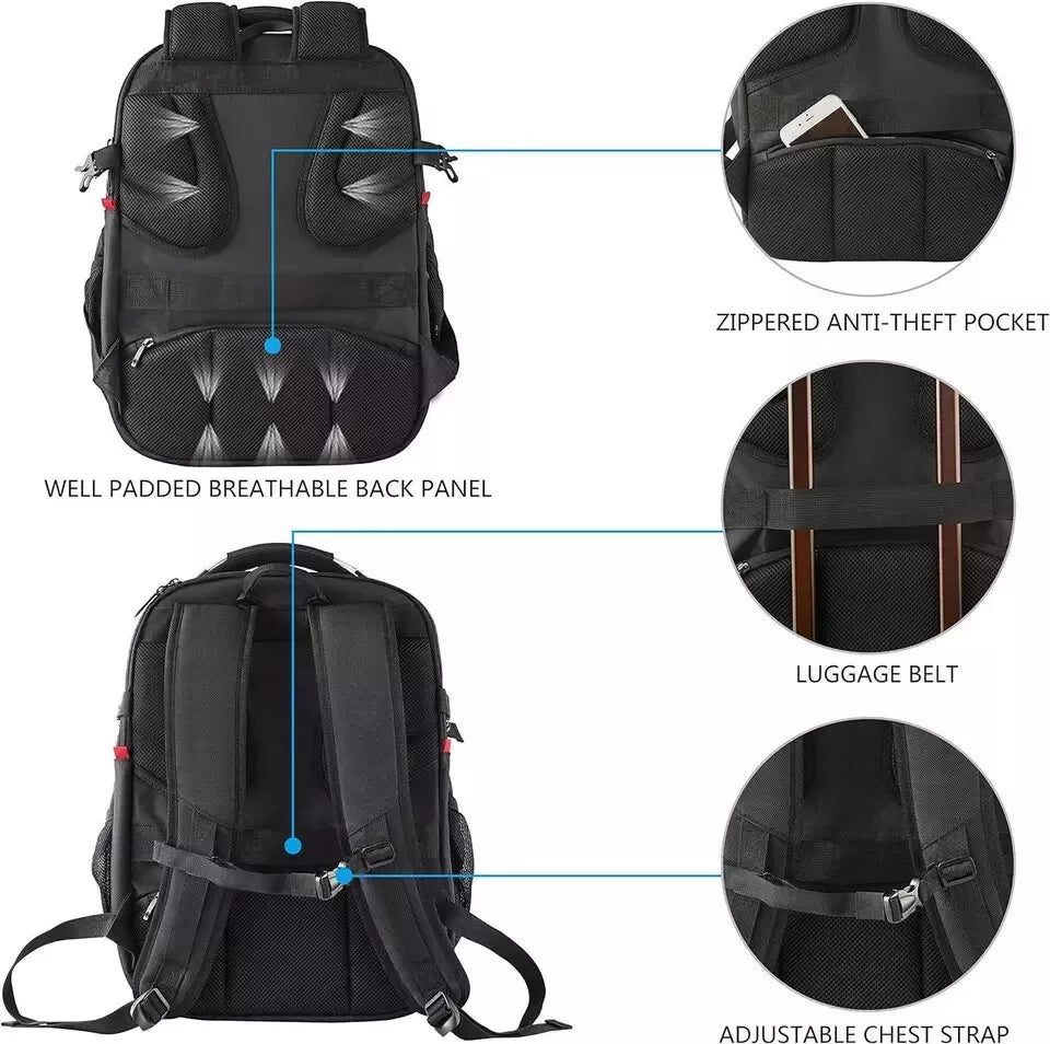 KROSER Travel Laptop Backpack 17.3 Inch XL Computer with Hard Shell Saferoom Bag (Used)