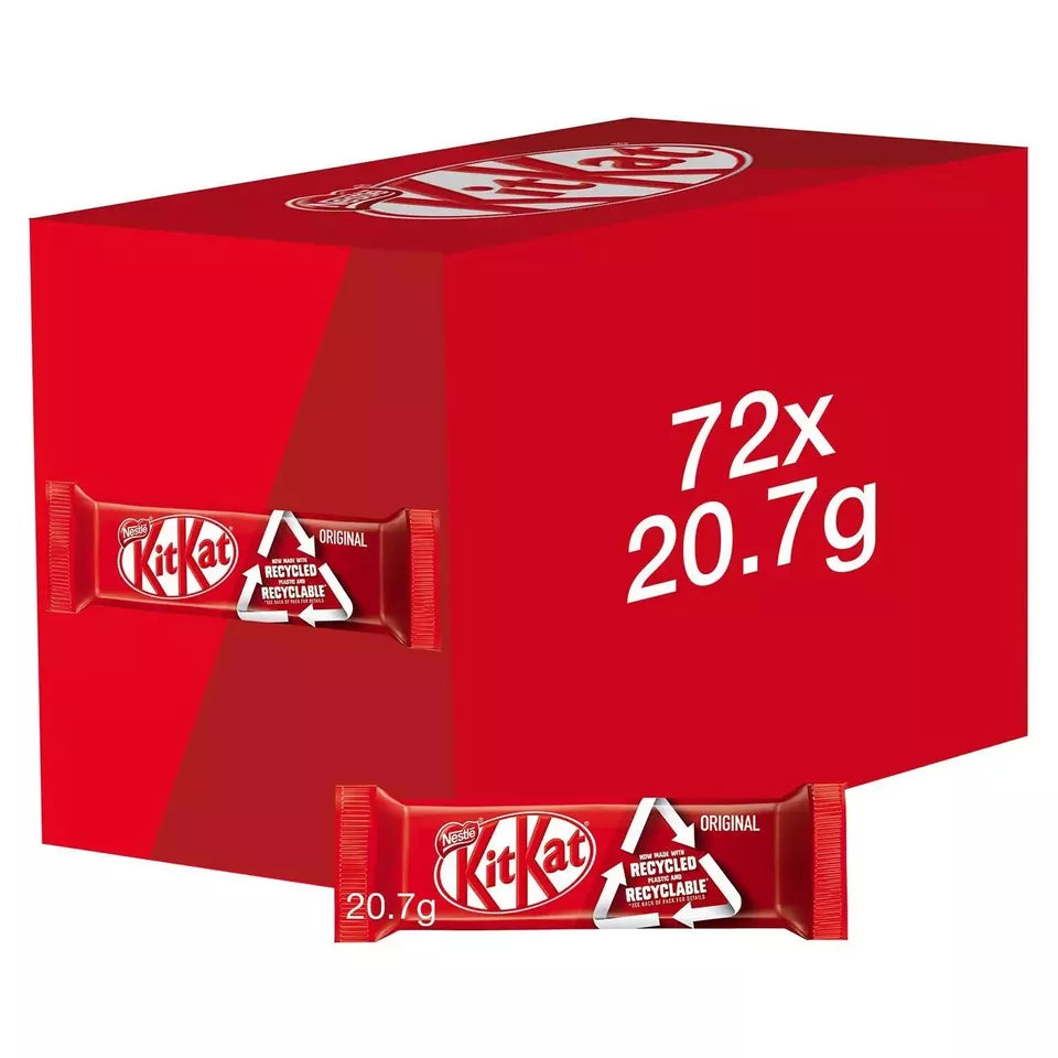 Kit Kat 2 Finger Milk Chocolate Biscuit Bars 20.7g (Pack of 72) | Bulk Buy