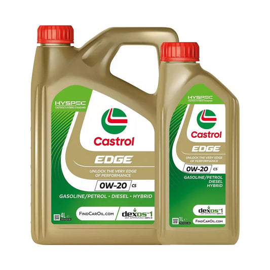 Castrol EDGE 0W-20 C5 Fully Synthetic Engine Oil with Hyspec Standard, 1L or 4L