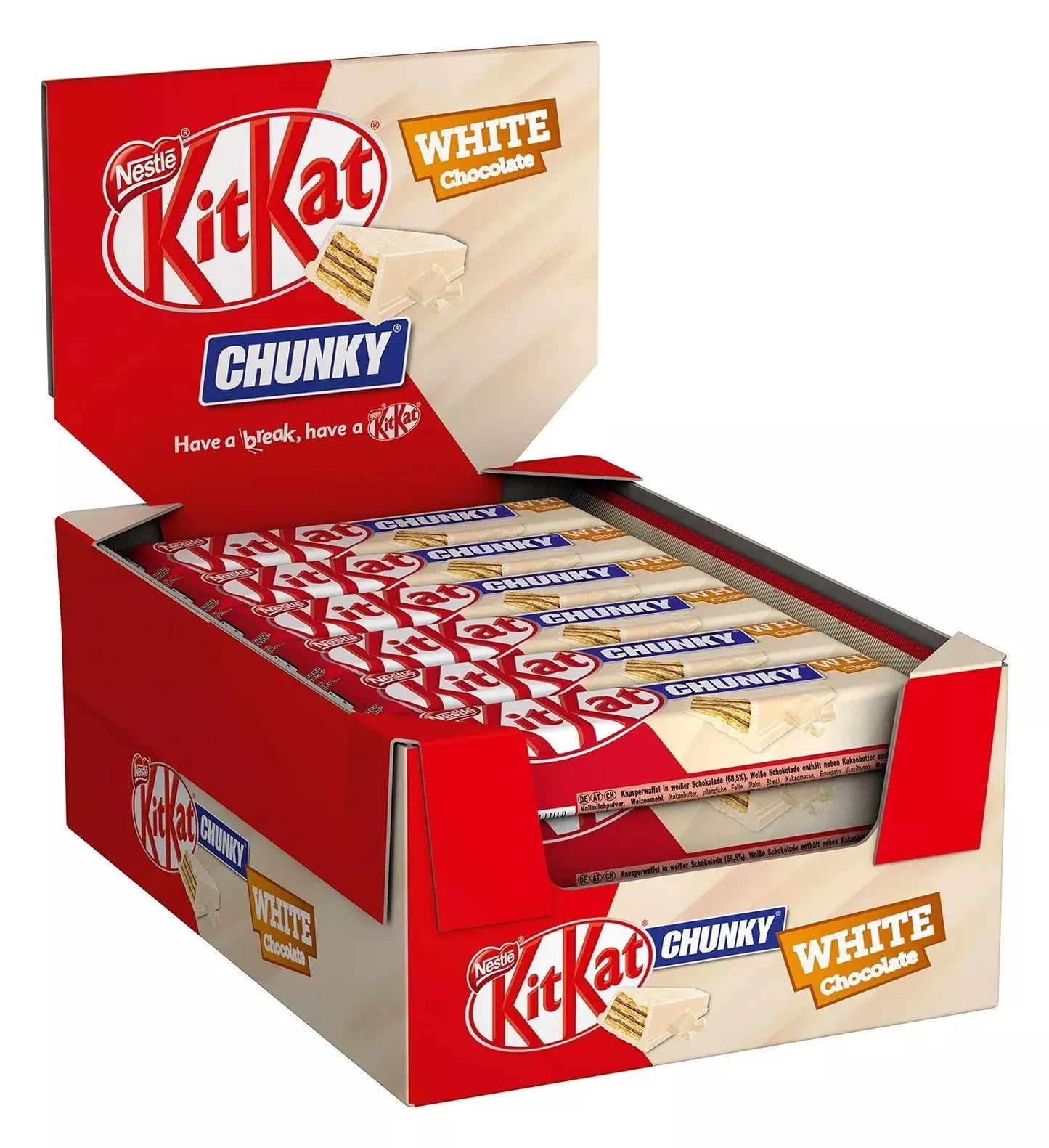 Kit Kat Nestle KitKat Chunky White Chocolate Wafer Biscuit Bars 40g (x24 bars)